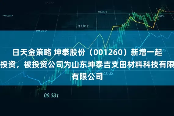 日天金策略 坤泰股份（001260）新增一起对外投资，被投资公司为山东坤泰吉支田材料科技有限公司